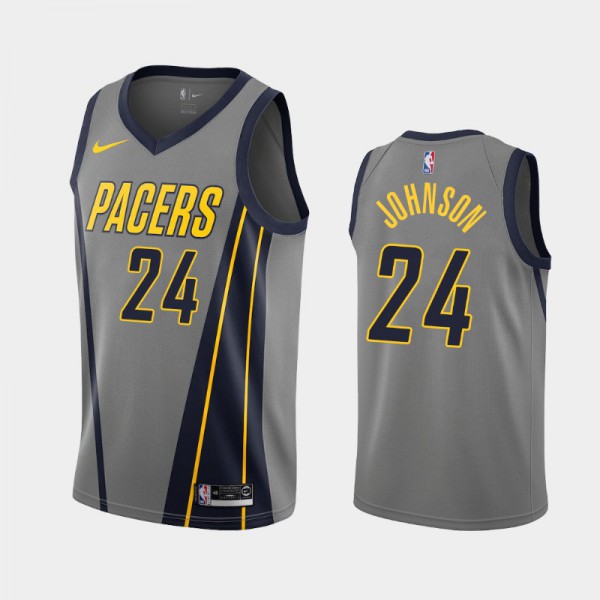 Alize Johnson Indiana Pacers #24 Men's City 2018-19 Jersey - Gray
