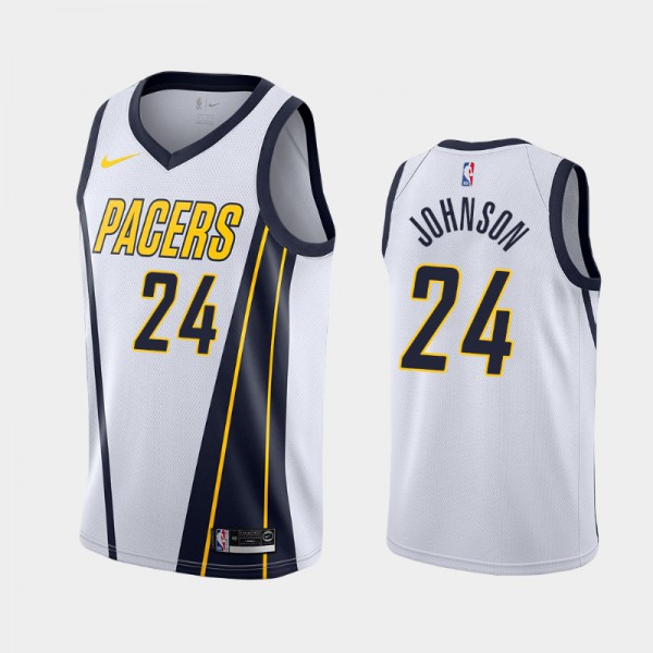 Alize Johnson Indiana Pacers #24 Men's Earned 2018-19 Jersey - White