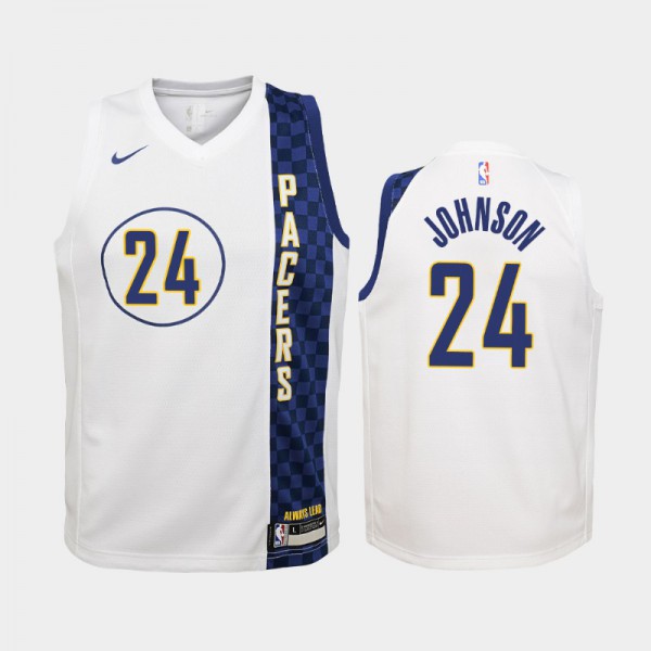 Alize Johnson Indiana Pacers #24 Youth City 2019-20 Jersey - White