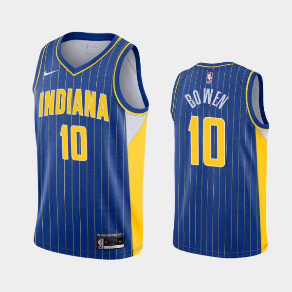 Brian Bowen Indiana Pacers #10 Men's City 2020-21 Jersey - Royal