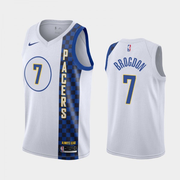 Malcolm Brogdon Indiana Pacers #7 Men's City 2019-20 Jersey - White
