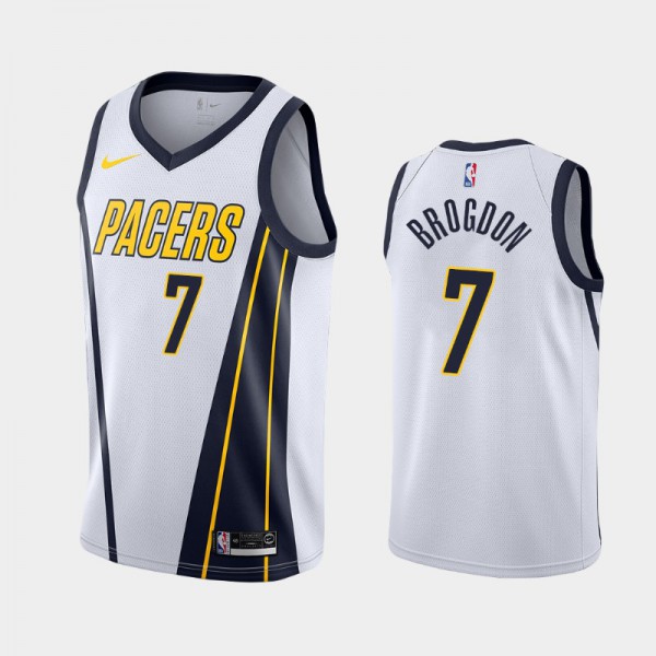 Malcolm Brogdon Indiana Pacers #7 Men's Earned 2019 season Jersey - White