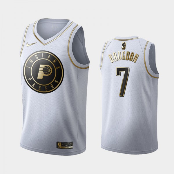 Malcolm Brogdon Indiana Pacers #7 Men's Golden Edition Jersey - White
