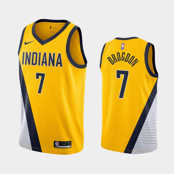 Malcolm Brogdon Indiana Pacers #7 Men's Statement 2019-20 Jersey - Yellow