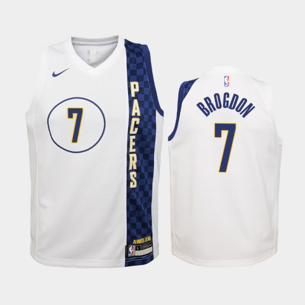 Malcolm Brogdon Indiana Pacers #7 Youth City 2019-20 Jersey - White