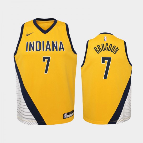 Malcolm Brogdon Indiana Pacers #7 Youth Statement 2019-20 Jersey - Gold