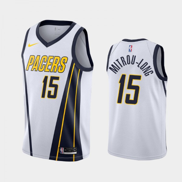 Naz Mitrou-Long Indiana Pacers #15 Men's Earned 2019-20 Jersey - White