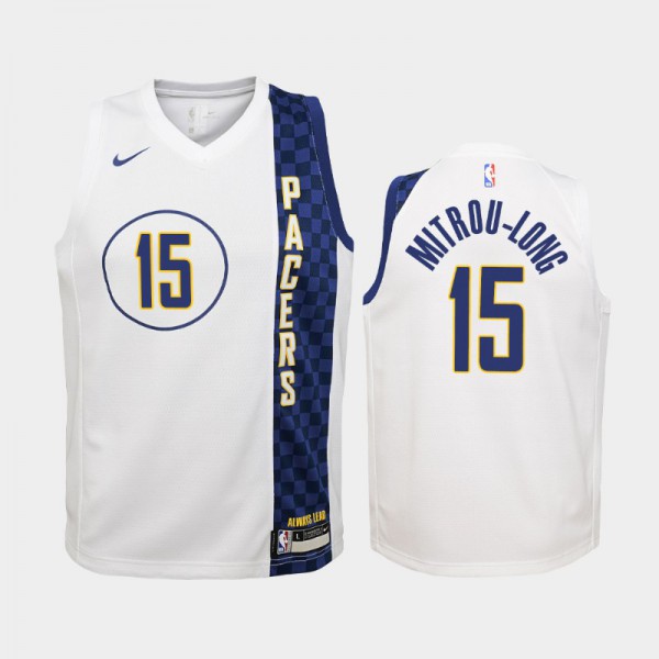 Naz Mitrou-Long Indiana Pacers #15 Youth City 2019-20 Jersey - White