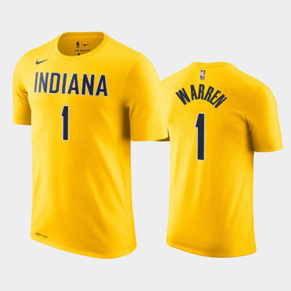 T.J. Warren Indiana Pacers #1 Men's Statement 2019-20 T-Shirt - Gold