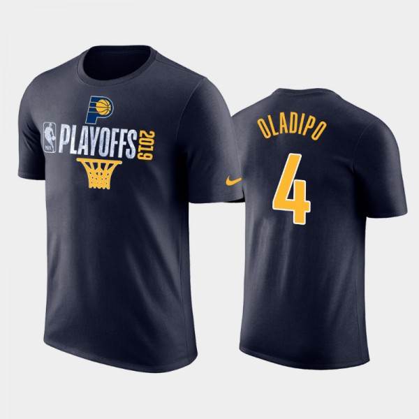 Victor Oladipo Indiana Pacers #4 Men's NBA Playoffs 2019 T-shirt T-Shirt - Navy