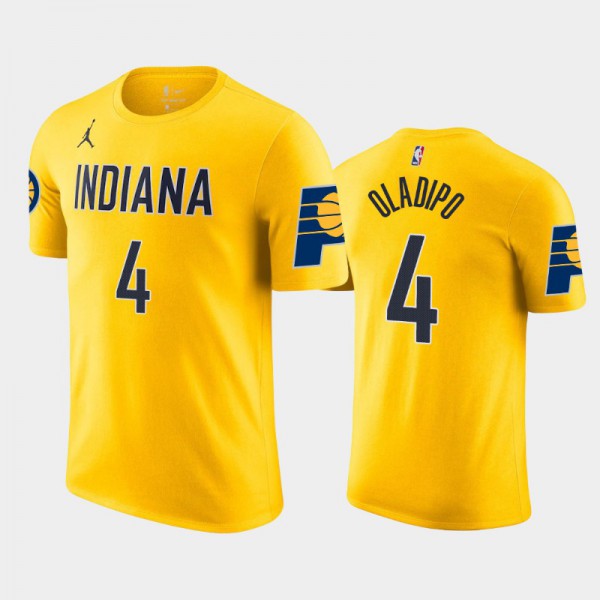 Victor Oladipo Indiana Pacers #4 Men's Statement 2020-21 T-Shirt - Gold